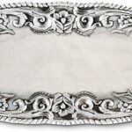 Arthur Court Western Pattern Concho Bread/Snack Serving Tray Parties Bar Dish – Cowboy/Cowgirl Silver Aluminum 6 inch x 12.25 inch