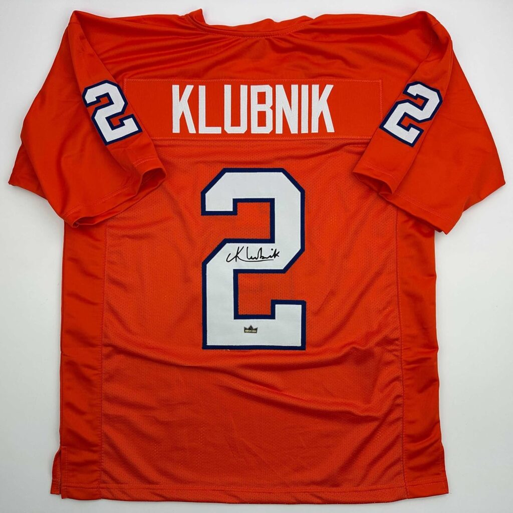 Facsimile Autographed Cade Klubnik Clemson Orange Reprint Laser Auto College Football Jersey Size Men’s XL