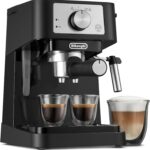 De’Longhi Stilosa Manual Espresso Machine, Compact Coffee Maker, 15 Bar Pump Pressure, Manual Milk Frother Steam Wand for Authentic Single & Double Espresso, Lattes & Cappuccinos, Tamper Included