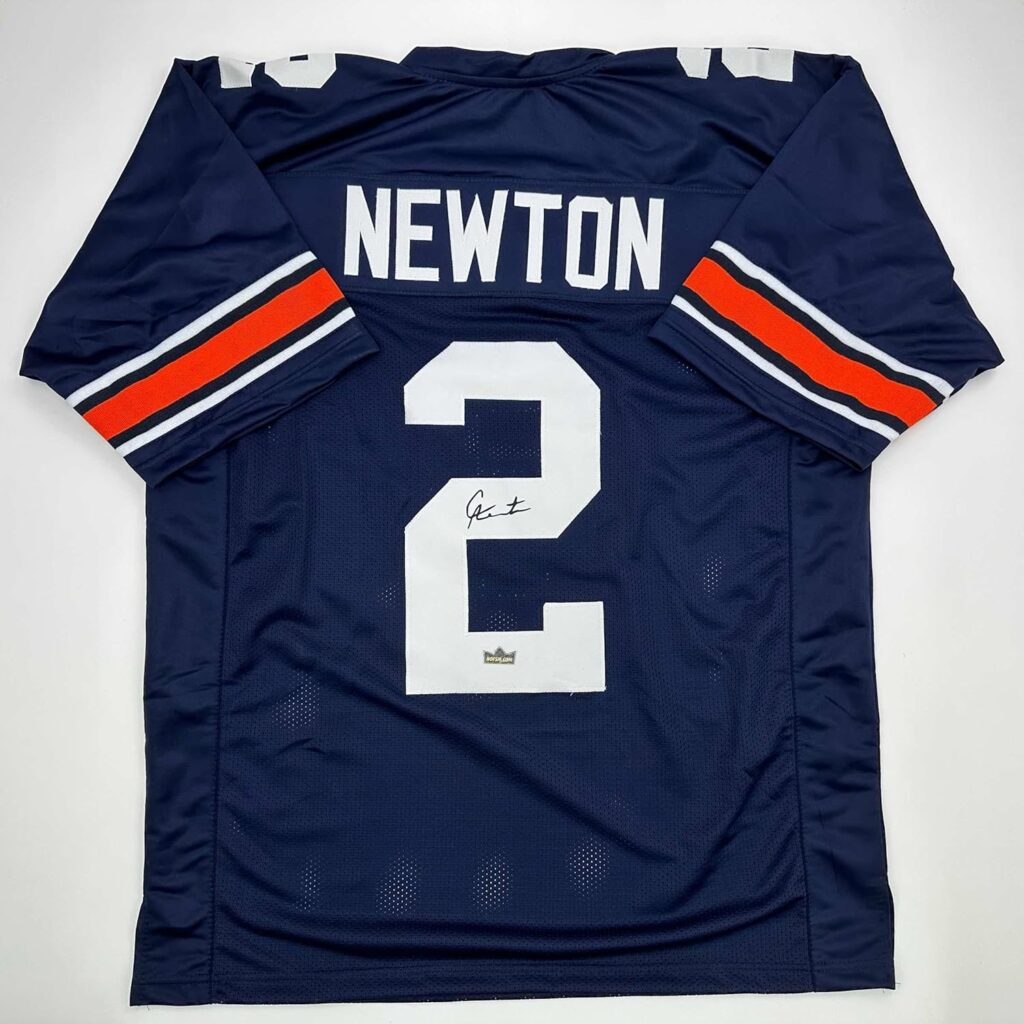 Facsimile Autographed Cam Newton Auburn Blue Reprint Laser Auto College Football Jersey Size Men’s XL