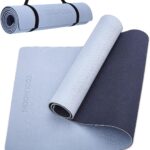 COOLMOON Yoga Mat Non Slip, Anti-Tear 1/4 Thick TPE Yoga Mats for Women and Men, 72″x24″ Exercise & Fitness Mat with Carrying Strap, Workout Mats for Yoga, Pilates and Floor Exercise