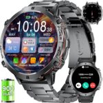 LIGE Smart Watches for Men with 900mAh Battery(60+Standby),1.73″ AMOLED with Bluetooth Call,110+ Sports Mode Tactical Fitness Tracker/Heart Rate Sleep Health Monitor/Android iOS Military Smart Watch