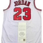 Autographed/Signed Michael Jordan Chicago White Basketball Jersey Upper Deck UDA COA