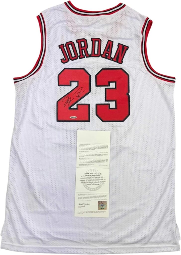 Autographed/Signed Michael Jordan Chicago White Basketball Jersey Upper Deck UDA COA
