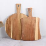 2 Pcs Wood Cutting Board with Handle Large Paddle Wooden Serving Board Decorative Chopping Cutting Board Set Charcuterie Board for Cheese Board Meat Bread Chopping Blocks