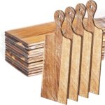 Patelai 12 Packs Wooden Cutting Board Set with Handles Large Kitchen Serving Plain Chopping Board Bulk Gifts for Mom for Vegetables Meat Pizza Cheese Fruit Bread(Acacia Wood,17 x 6 Inch)
