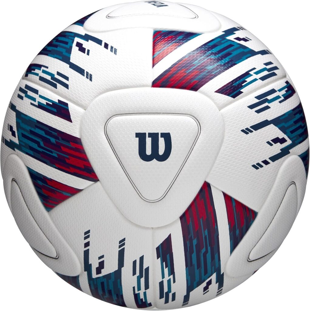 WILSON NCAA Veza Match Soccer Ball – Size 5, White/Blue/Purple