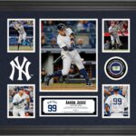 Aaron Judge New York Yankees Framed 20″ x 24″ 5-Photo Collage with a Piece of Game-Used Baseball – MLB Player Plaques and Collages