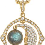 Fettero Gold Necklace for Women – Non Tarnish 14K Plated Gold Necklace Dainty Charm Magical Rotating Pendant Personalized Ball Crescent Moon Necklaces for Women Christian Jewelry Gift