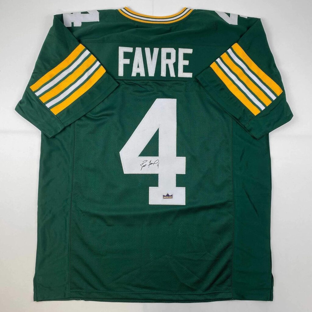 Facsimile Autographed Brett Favre Green Bay Green Reprint Laser Auto Football Jersey Size Men’s XL
