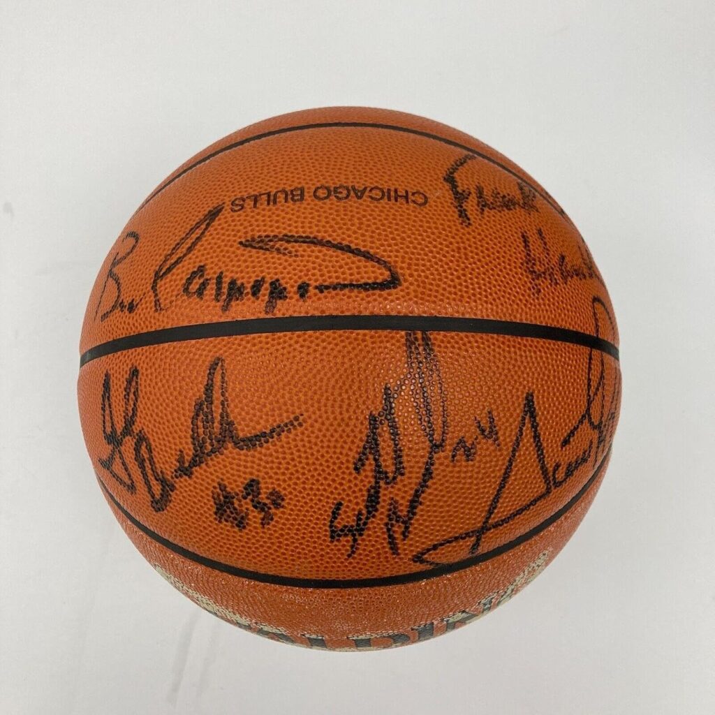 1997-98 Chicago Bulls NBA Champs Team Signed Game Basketball The Last Dance JSA – Autographed Basketballs