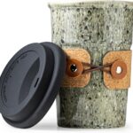 Coffee Travel Mug, Spill Proof Coffee Tumbler, Ceramic mug, Microwave & Dishwasher Safe, Large Porcelain Coffee Cup, Tea Mug with Lid, Decorative Latte Cup for Men, 16.5 oz