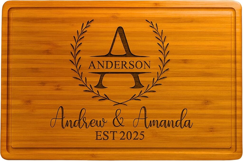 Personalized Cutting Board for Wedding – Engraved Charcuterie Boards,Custom Bridal Shower,Engagement, Anniversary, Bride, Housewarming Gifts, Best Gift Idea for Christmas, Couples