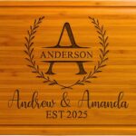 Personalized Cutting Board for Wedding – Engraved Charcuterie Boards,Custom Bridal Shower,Engagement, Anniversary, Bride, Housewarming Gifts, Best Gift Idea for Christmas, Couples