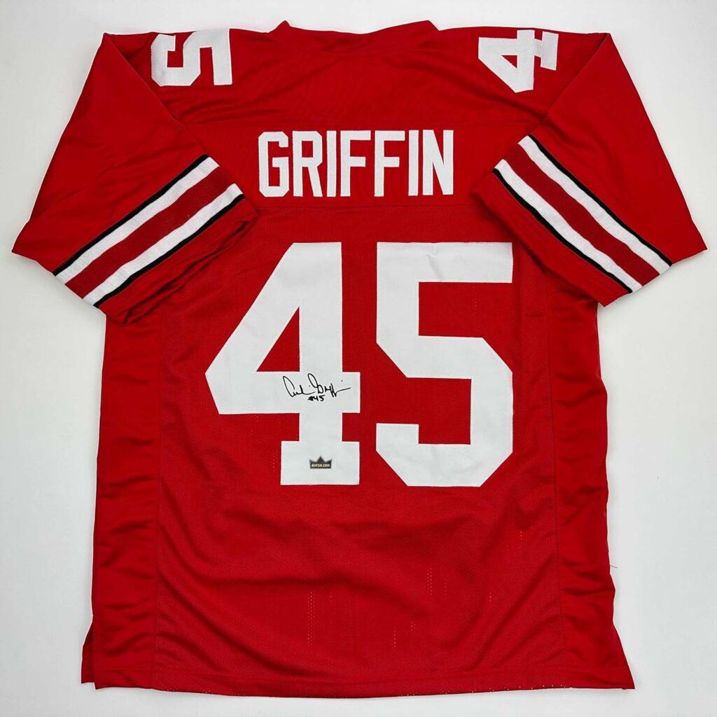 Facsimile Autographed Archie Griffin Ohio State Red Reprint Laser Auto College Football Jersey Size Men’s XL