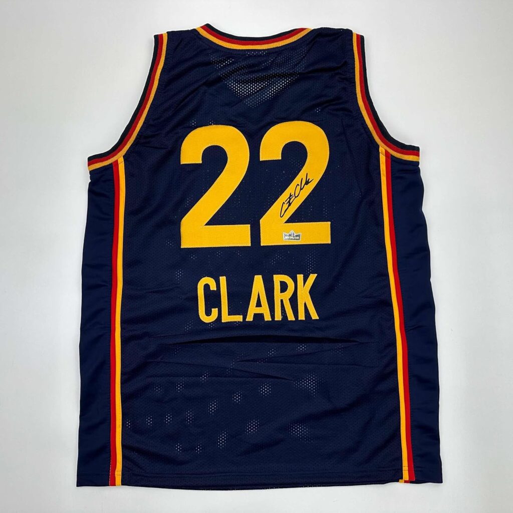 Facsimile Autographed Caitlin Clark Indiana Blue Reprint Laser Auto Basketball Jersey Size Men’s XL