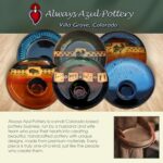 ALWAYS AZUL POTTERY Wild Horses Chip and Dip in Azulscape Glaze – Handmade Ceramic Serving Platter and Dipping Bowl – Traditional Polished Stoneware – Exquisite Serving Dishes for Snacks & Appetizers