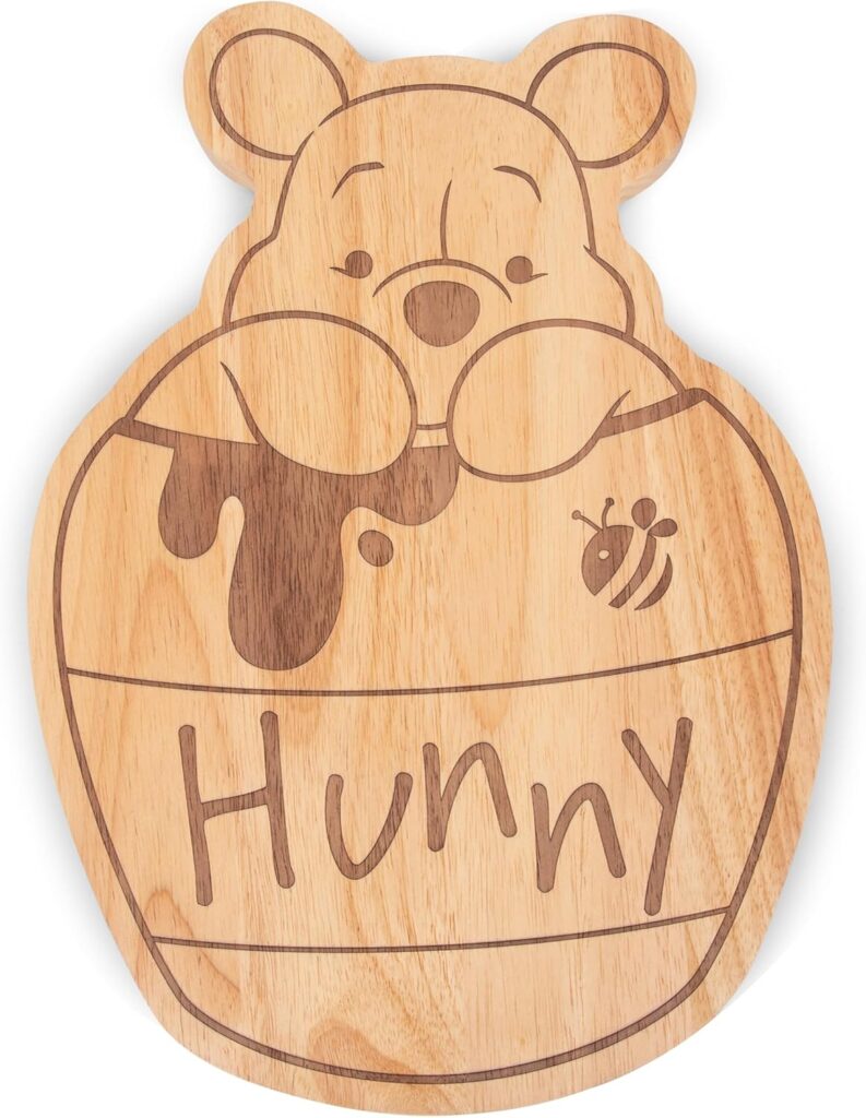 PICNIC TIME Disney Winnie the Pooh Serving Board, Charcuterie Board Set, Wood Cutting Board, (Parawood)