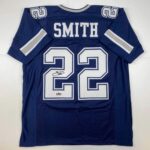 Facsimile Autographed Emmitt Smith Dallas Blue Reprint Laser Auto Football Jersey Size Men’s XL