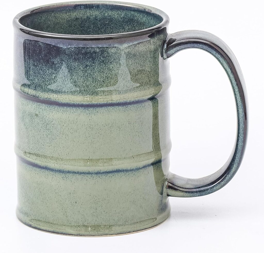 Coffee Mug, 22 oz Beer Mugs Large Ceramic Coffee Mug Tea Cups, Handmade Mug with Big Handle for Office and Home, Dishwasher and Microwave Safe (Blue Green)