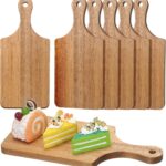 Lounsweer 6 Pcs Thicken Cutting Board Bulk Wood Board for Chopping Serving Charcuterie Material for Laser Engraving Mother’ Day Wedding Housewarming Gift(Acacia)