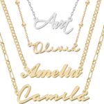 Personalized Name Necklace | Sterling Silver/Stainless Steel | 14 Fonts, 4 Colors, 5 Chains | Tarnish-Free, Handmade Gift for Women: Mom, Daughter, Sister | Ideal for Birthday, Mother’s Day,Christmas