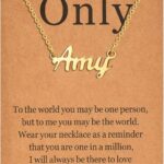 Lcherry Name Necklace Personalized for Women Gold Plated Nameplate Necklace Gifts for Girls