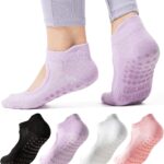 CoolMate Pilates Socks with Grips for Women, Yoga Socks, Crew Non Slip Women for Workout, Barre, Pilates Gifts
