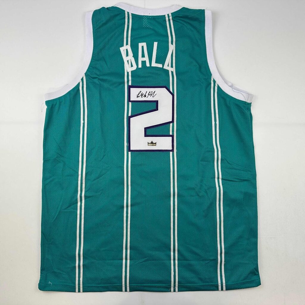 Facsimile Autographed LaMelo Ball #2 Rookie Charlotte Teal Reprint Laser Auto Basketball Jersey Size Men’s XL