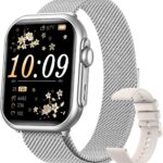 1.83″ HD Smart Watch, 30 Days Battery Life, Sleep/Heart Rate/SpO2/Blood Pressure Monitor, Calls/Messages/Notifications, 5ATM 110+ Sports Modes Fitness Tracker Watch, for Women & Men/ Android & iPhone