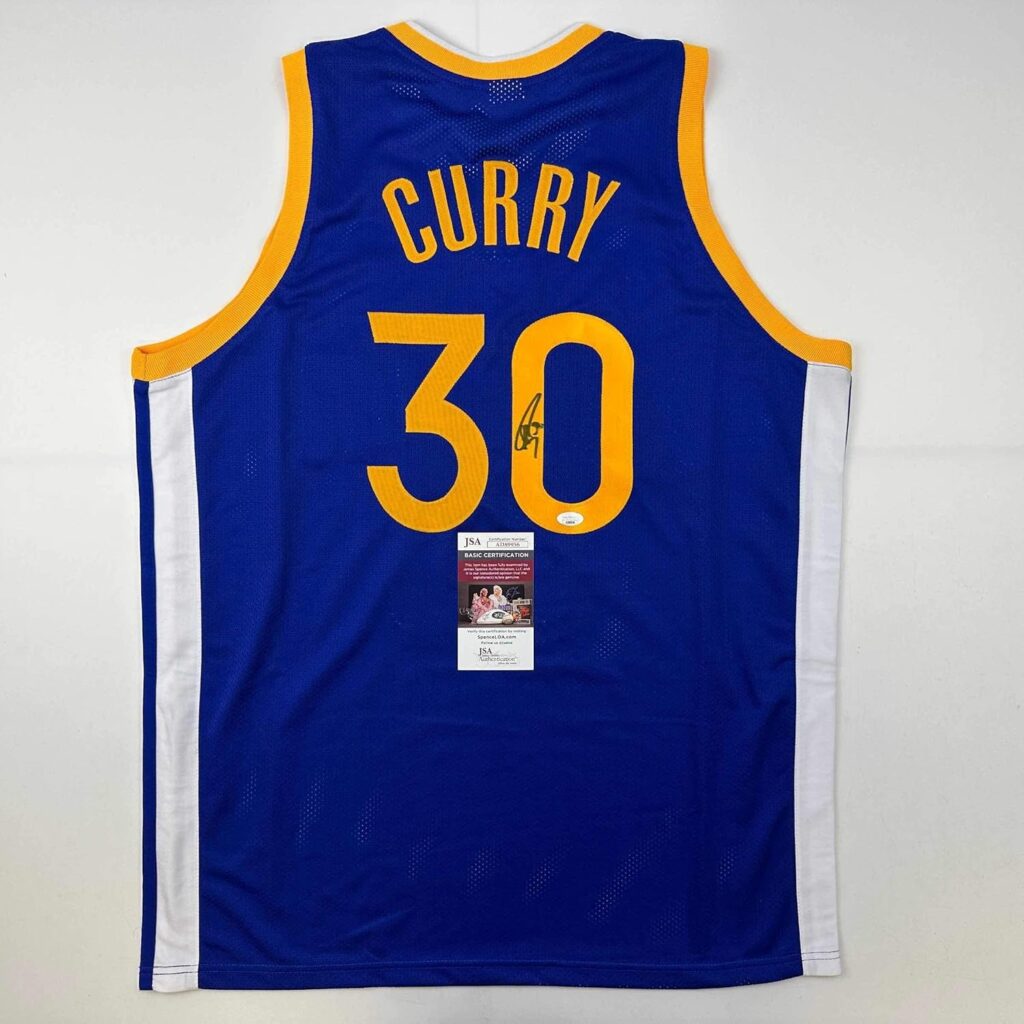 Autographed/Signed Stephen Steph Curry Golden State Blue Basketball Jersey JSA COA