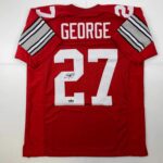 Facsimile Autographed Eddie George Ohio State Red Reprint Laser Auto College Football Jersey Size Men’s XL