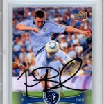 Matt Besler Signed Soccer Card, 2012 Upper Deck MLS #124, Beckett Authenticated Autograph and Slabbed, Sporting Kansas City Autographed Football Cards, KC Auto Collectibles