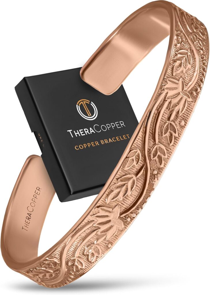 Copper Bracelet for Men & Women — 100% Pure Copper Bracelets — Raw, Solid & Uncoated Authentic Handmade Tibetan Bracelet Cuff Bangles