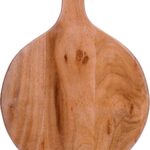 Acacia Wood Round Cutting Board with Handle 11×15 inch – Multipurpose Chopping, Cheese, Bread & Charcuterie Board – Decorative Wooden Serving Tray for Kitchen & Dining