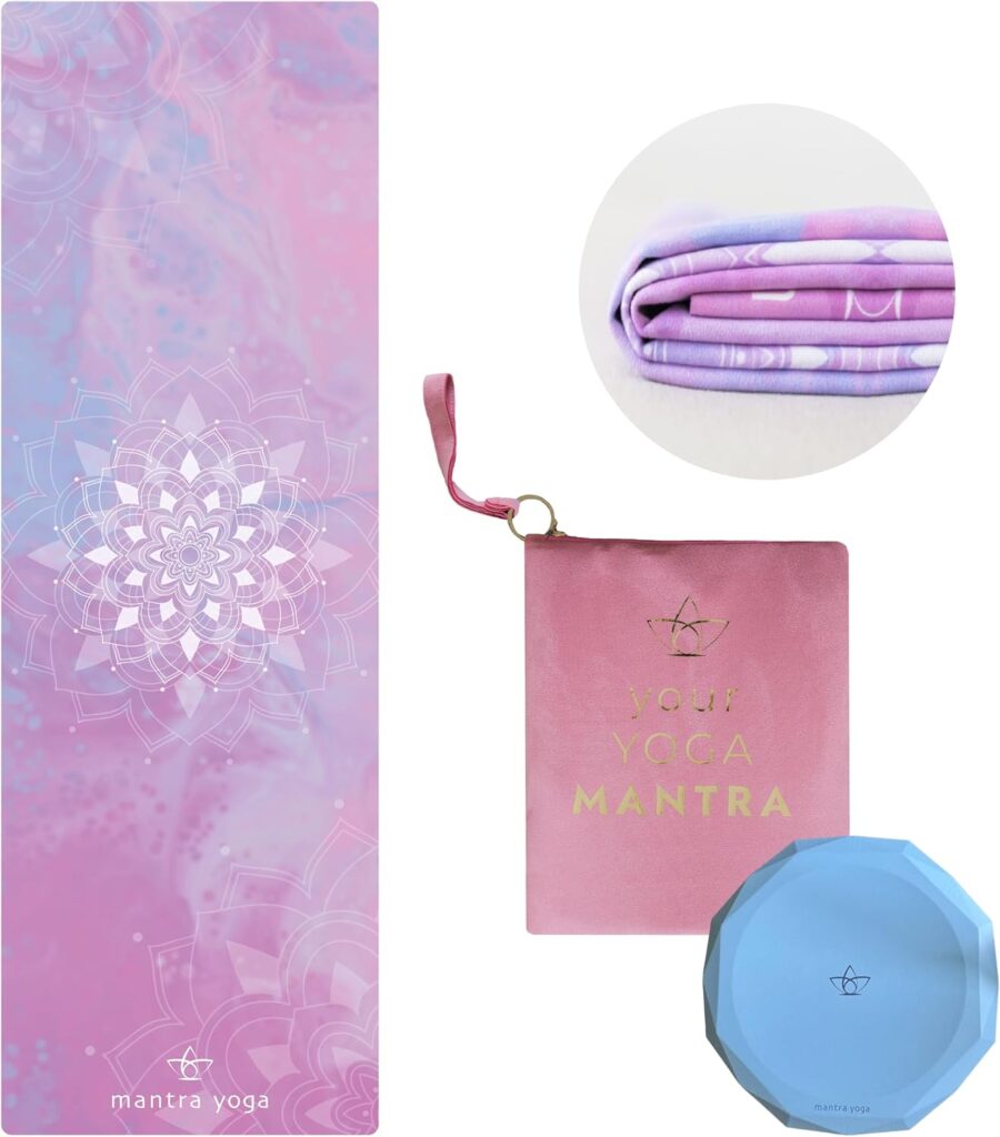 Mantra Yoga Travel PRO 1.5mm – Foldable Fitness & Exercise Mat with Bag | Lightweight, Compact & Eco-Friendly | Non-Slip & Washable | For All Types of Yoga | 72″ L x 24″ W | 2.6 lbs