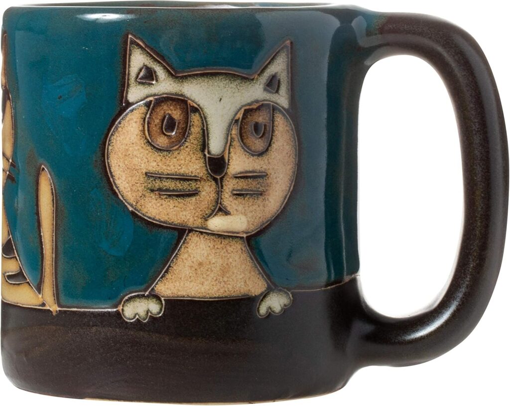 Teal Cats Kittens Kitties 16oz Handcrafted Mug