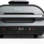 Ninja | Indoor Grill and Air Fryer| Foodi Smart XL | 6-in-1 Grill, Air Fry, Roast, Bake, Broil, Dehydrate & Crisp |Smart Thermometer & Splatter Shield | Dishwasher Safe Parts | Black/Silver | FG551