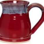 16oz Potbelly Coffee Mug Handmade in the USA (Red/Blue)