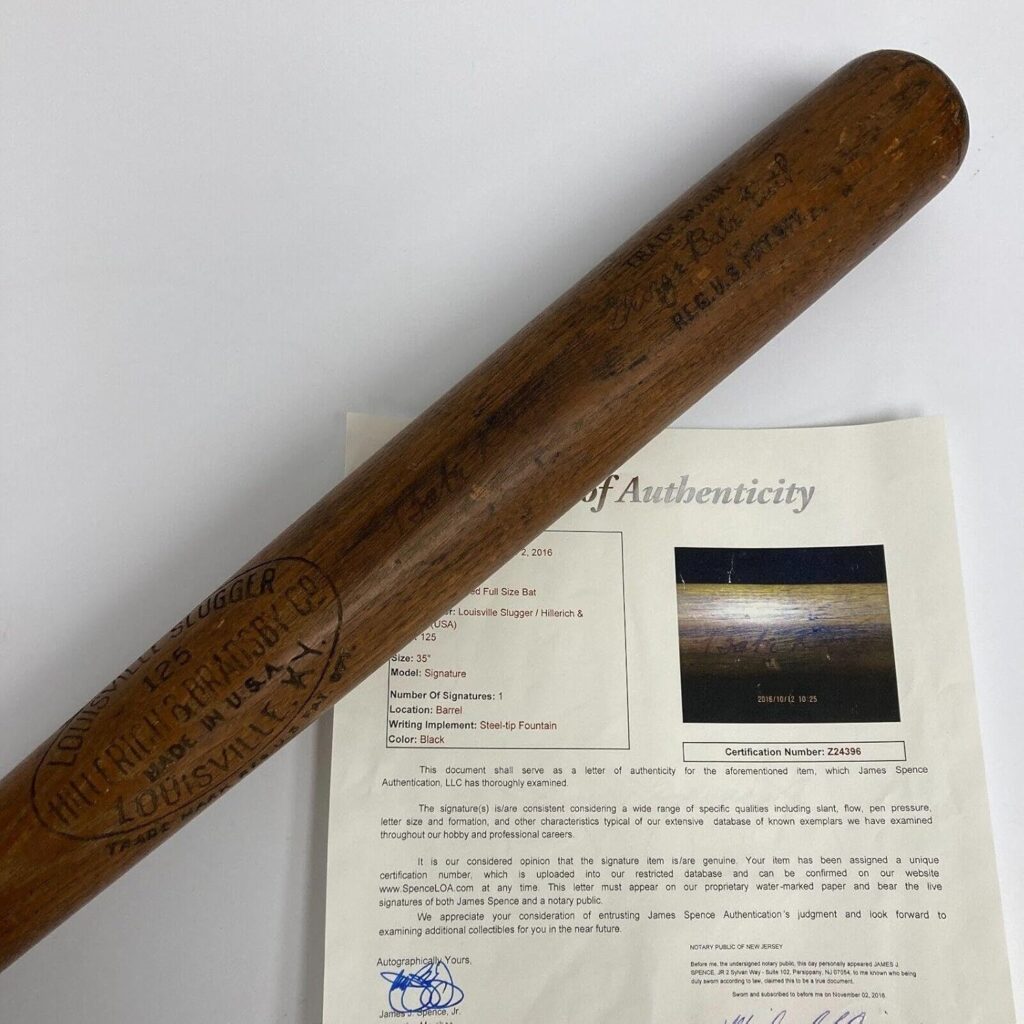 Babe Ruth Signed 1920’s Game Model Louisville Slugger Baseball Bat JSA COA – Autographed MLB Bats