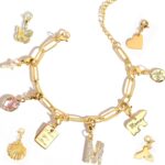 MignonandMignon Personalized Engraved Gold Charm Bracelet for Mom, Gifts for Women, Gift for Grandma, Unique Birthdays Teen Girls, Anniversaries, Graduation, Handmade Jewelry for Her – P-CHARM-MIX-BR