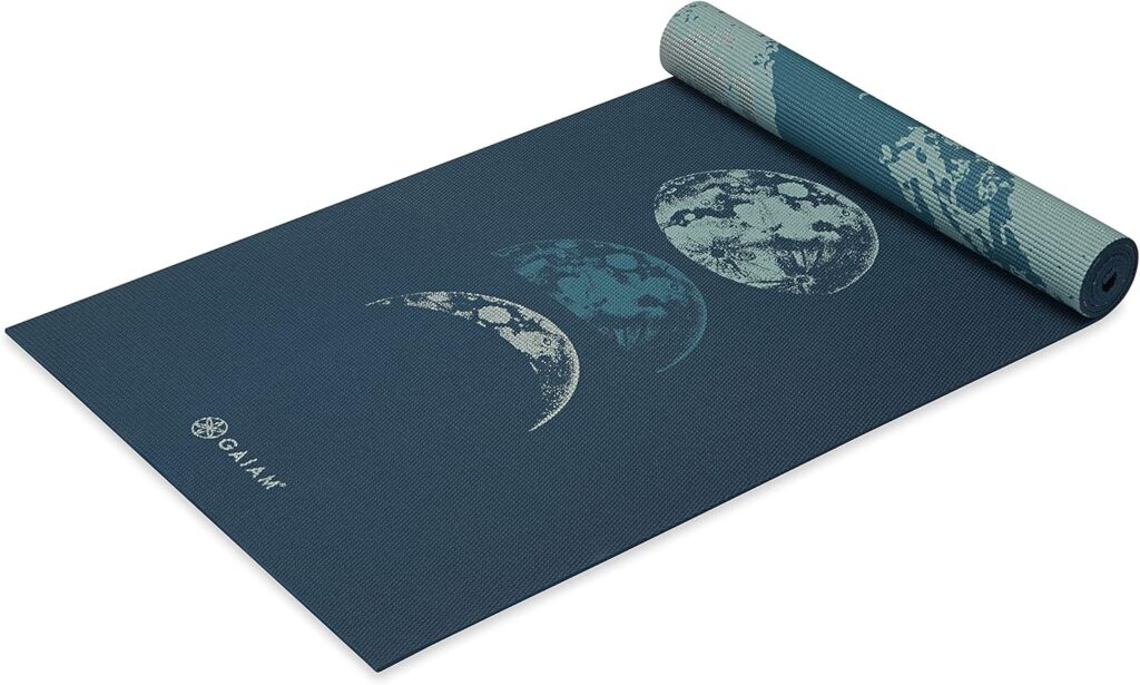 Gaiam Yoga Mat – Premium 6mm Print Reversible Extra Thick Non Slip Exercise & Fitness Mat for All Types of Yoga, Pilates & Floor Workouts (68″ x 24″ x 6mm Thick)
