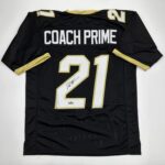 Facsimile Autographed Coach Prime Deion Sanders Colorado Black Reprint Laser Auto College Football Jersey Size Men’s XL