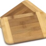 Lipper International Bamboo Wood Two-Tone Kitchen Cutting and Serving Board, Small, 8″ x 6″ x 5/16″, Set of 2