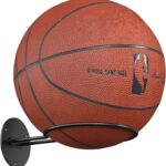 Ball Storage Holder Wall Mount: Black Room Decor for Basketball, Rugby, Soccer, Football, Baseball Display Rack – Boys Sports Accessories Organizer