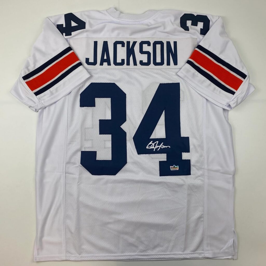 Facsimile Autographed Bo Jackson Auburn White Reprint Laser Auto College Football Jersey Size Men’s XL