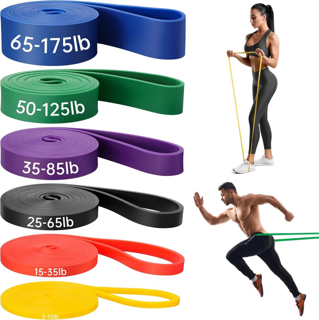 Resistance Bands for Working Out, 6 Packs Exercise Bands, Workout Bands, Pull Up Assistance Bands for Body Stretching Training Physical Therapy Muscle Training for Men & Women