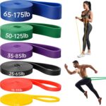 Resistance Bands for Working Out, 6 Packs Exercise Bands, Workout Bands, Pull Up Assistance Bands for Body Stretching Training Physical Therapy Muscle Training for Men & Women