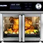 Kalorik Air Fryer Oven Grill MAXX Series 26-Quart with Smokeless Sear Technology Digital Controls Easy-View Door and 22 Smart Cooking Presets, Includes Cooking Accessories, 1700-Watts, Stainless Steel
