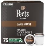 Peet’s Coffee, Dark Roast Keurig K-Cup Pods – Major Dickason’s Blend 75 Count (1 Box of 75 Pods)